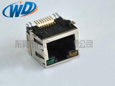 帶燈貼片型RJ45 8P8C 帶固定片網(wǎng)絡接口