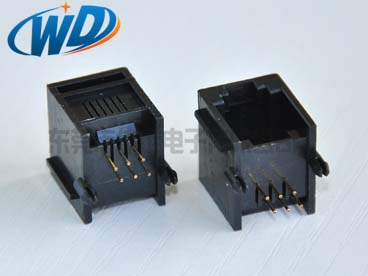 90度側插 常規(guī)RJ11 6P6C電話接口 帶耳